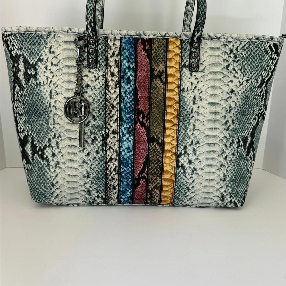 Badgley Mischka Snakeskin Large Tote